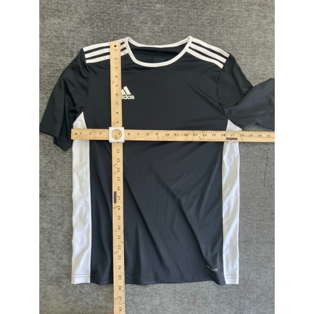 Adidas Climalite Entrada Soccer Jersey Mens XL Black 3 Stripe Logo Performance